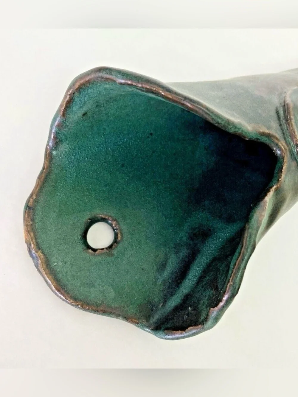 Wall Pocket Vase Pottery Blue/Green teal 14” H x 5” W approx